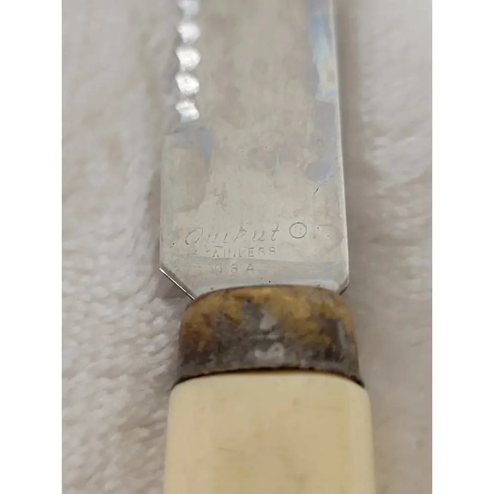 Set Of 6 Vintage Quikut Serrated Steak Knives